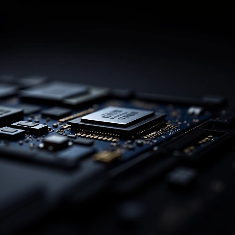 Detalhe do processador de um notebook.