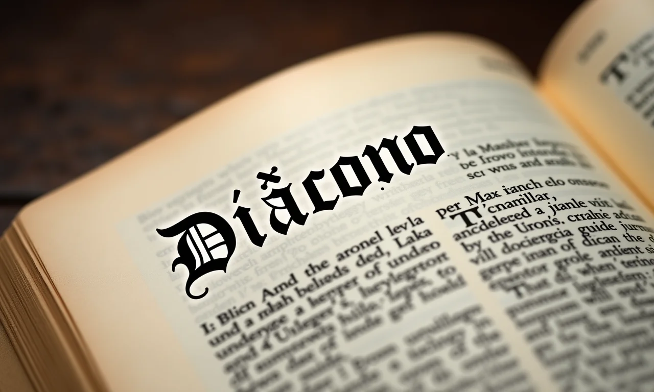 Dicionário etimológico aberto na palavra 'Diácono'.