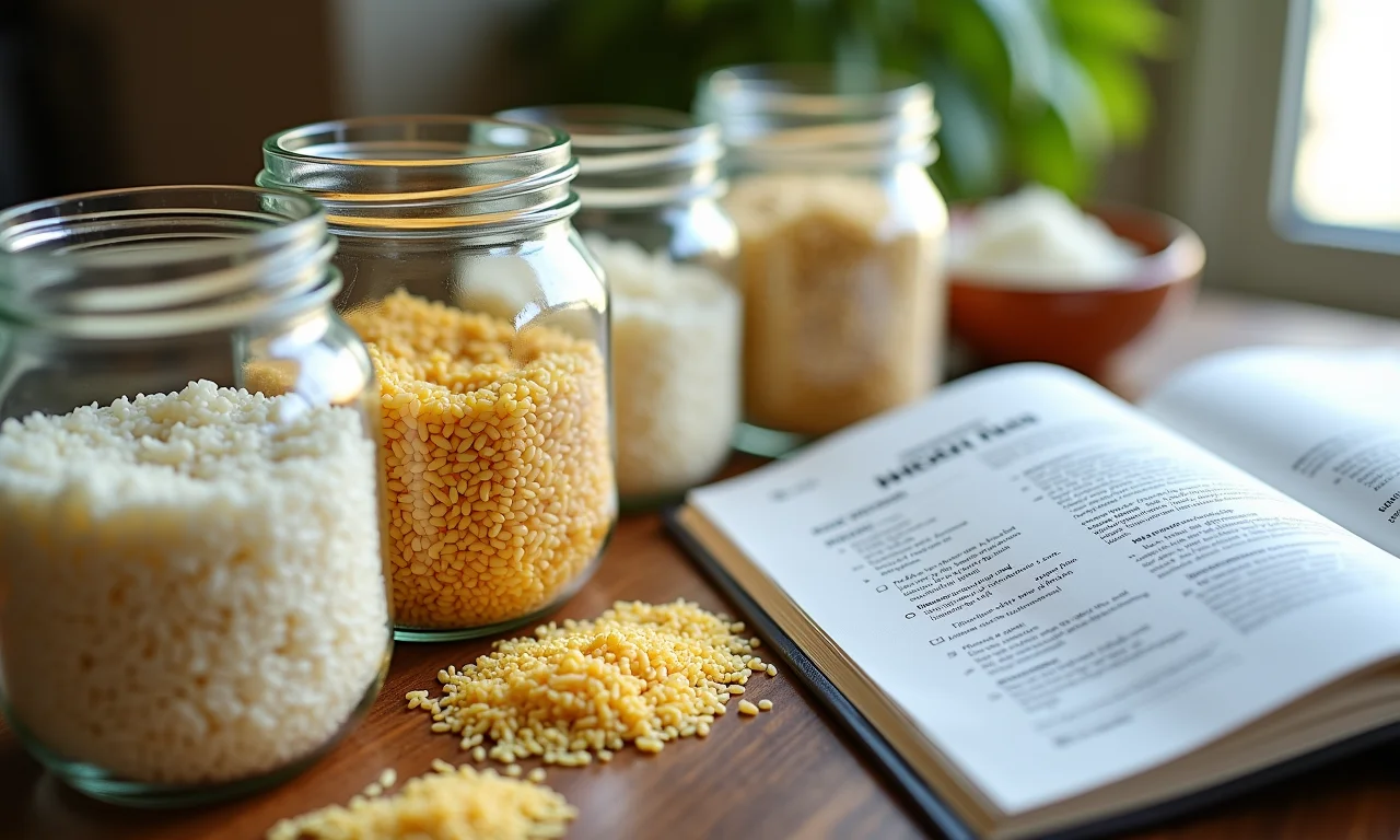 Diferentes tipos de arroz para preparar um arroz doce perfeito.