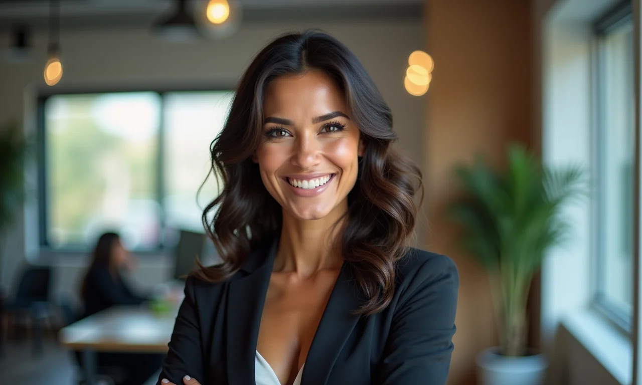 Empresária brasileira apresenta estratégia de marca com confiança.