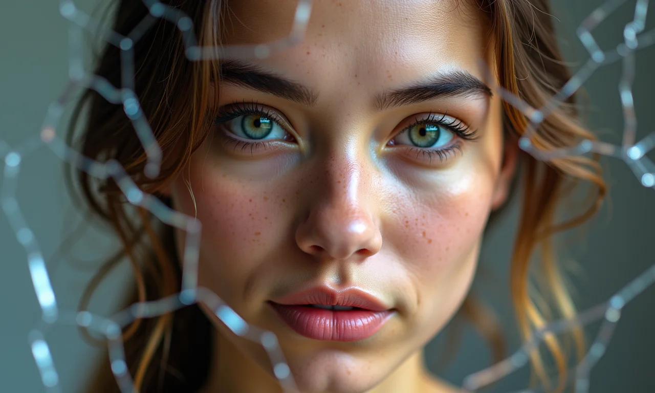 Espelho estilhaçado refletindo rostos diversos, representando a fragmentação da identidade.