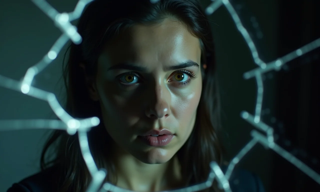 Espelho rachado refletindo uma imagem distorcida, representando os perigos do fanatismo.