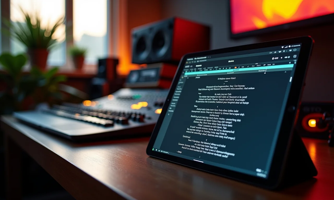 Estúdio musical moderno com tecnologia.