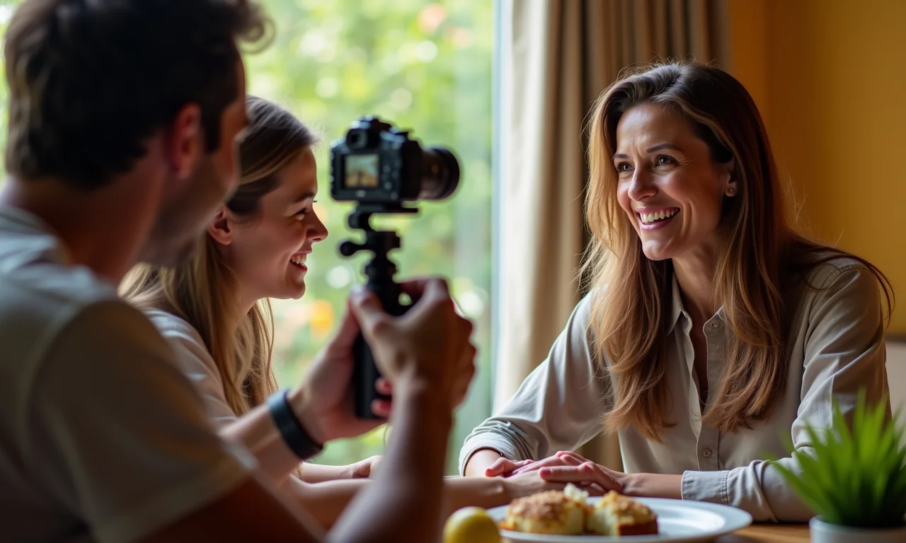Família confronta biógrafo em uma tensa reunião.