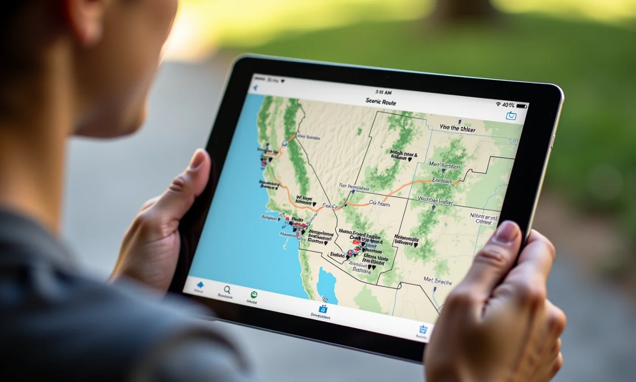 Filtros de personalização de rota em aplicativo de mapa digital.
