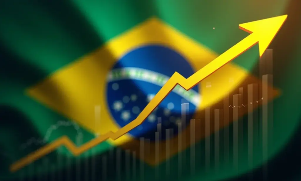 Mercado de Opções: O que é e Como Funciona Gráfico de mercado de opções com cores da bandeira brasileira indicando crescimento.