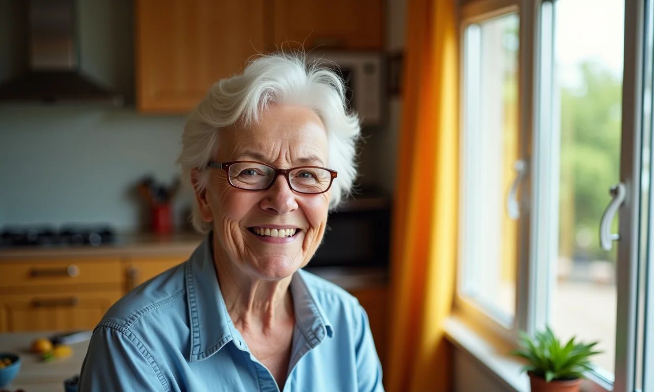 Idosa feliz recebendo o Benefício de Prestação Continuada (BPC).