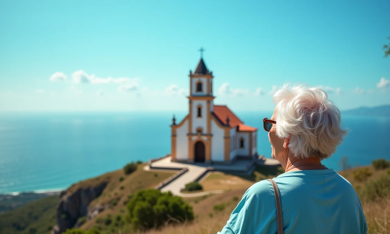 Igreja de Pedra Azul em dia ensolarado.