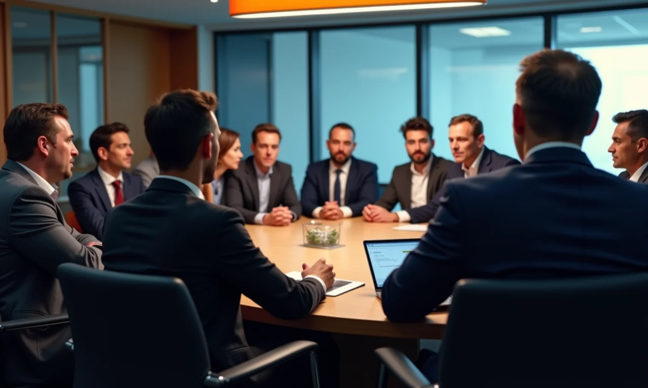 Investidores atentos em roadshow de IPO.