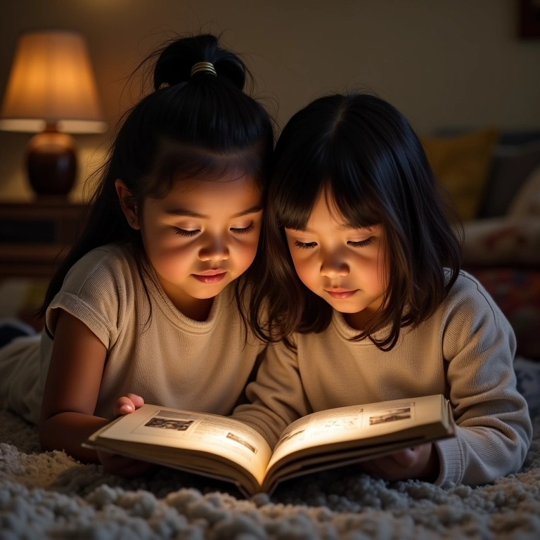 Irmãs adultas vendo álbuns de fotos antigas, simbolizando a preservação da história familiar.