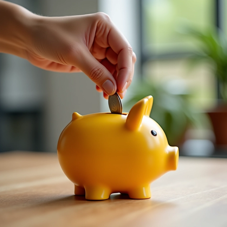 Amortização de Financiamento: Como Quitar a Dívida Antes Mão colocando moedas em um cofre em forma de casa, simbolizando amortização de dívida.