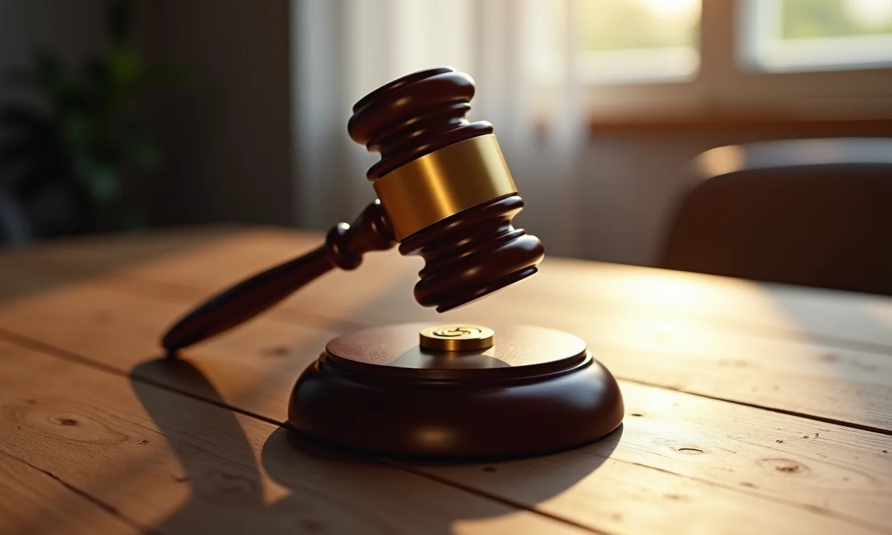 Martelo batendo, simbolizando o preço final das ações.