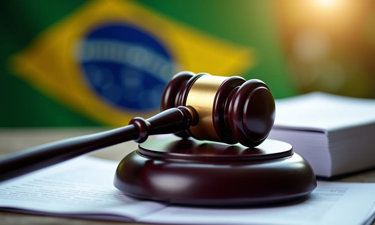 Martelo de juiz sobre documentos judiciais, representando as custas processuais.