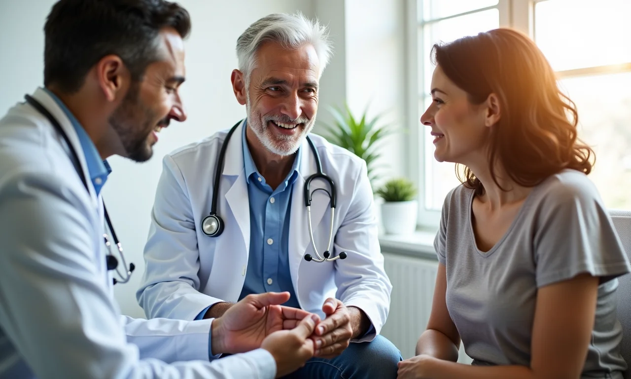 Médico e paciente em consulta, com foco na visão integrada da saúde.