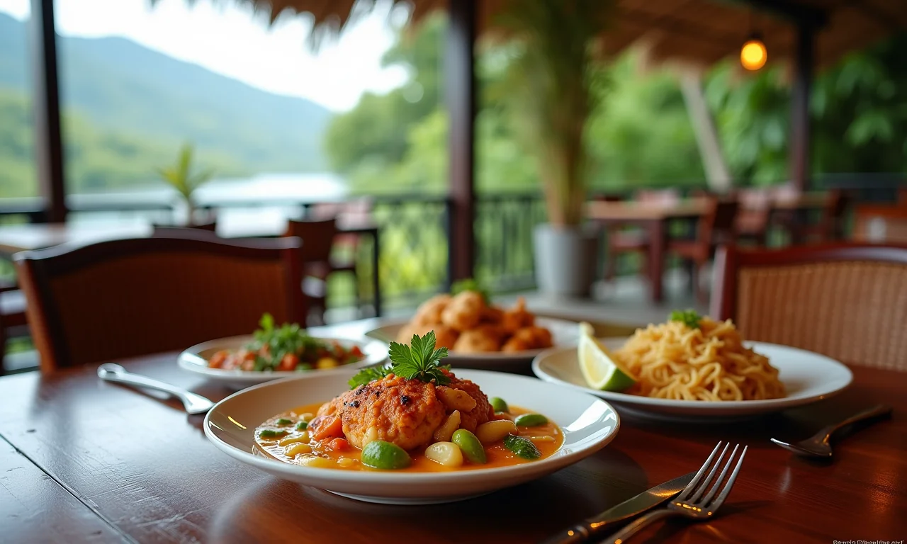Mesa farta com Moqueca Capixaba e outros pratos típicos do Espírito Santo.