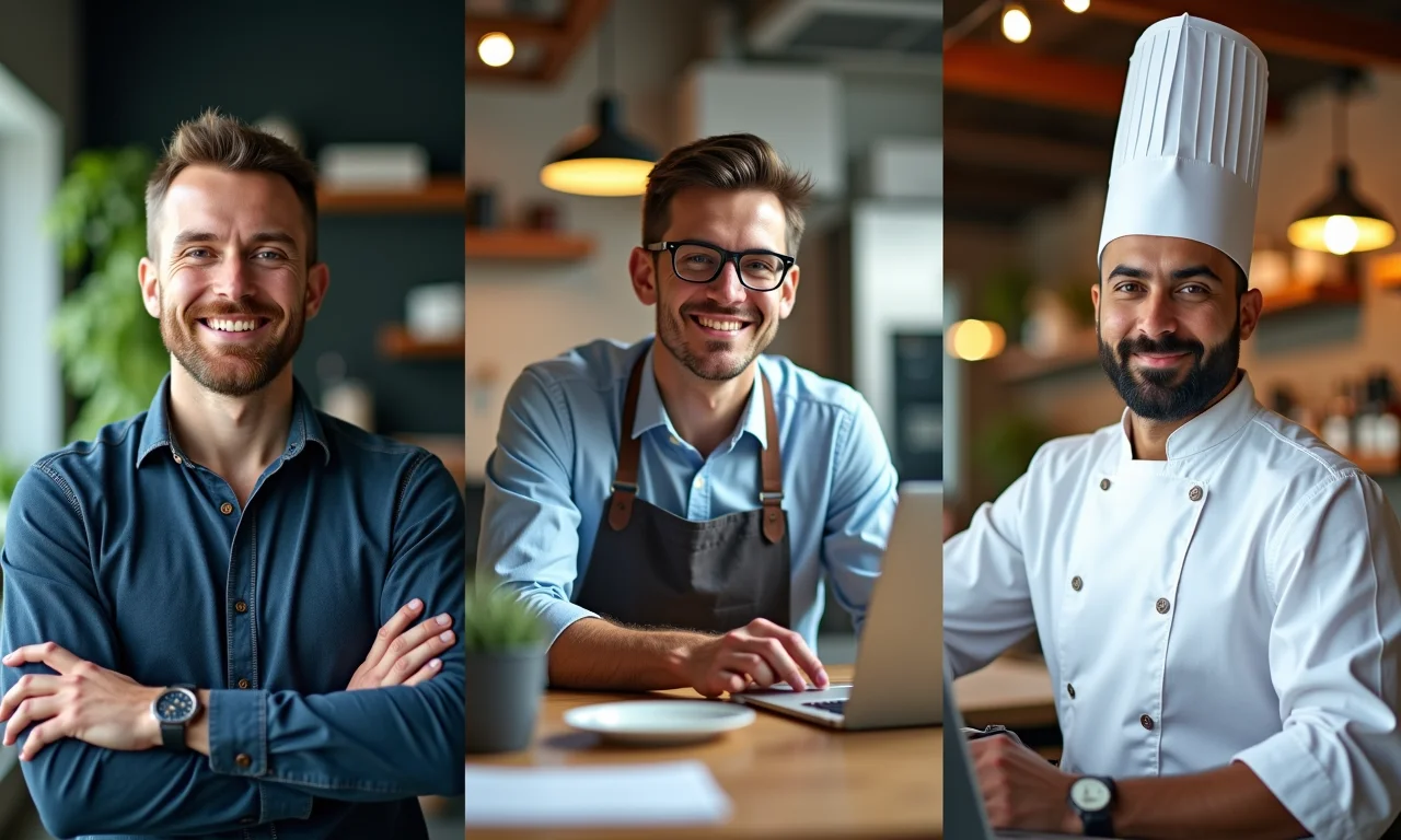 Montagem de profissionais diversos em suas áreas de atuação.