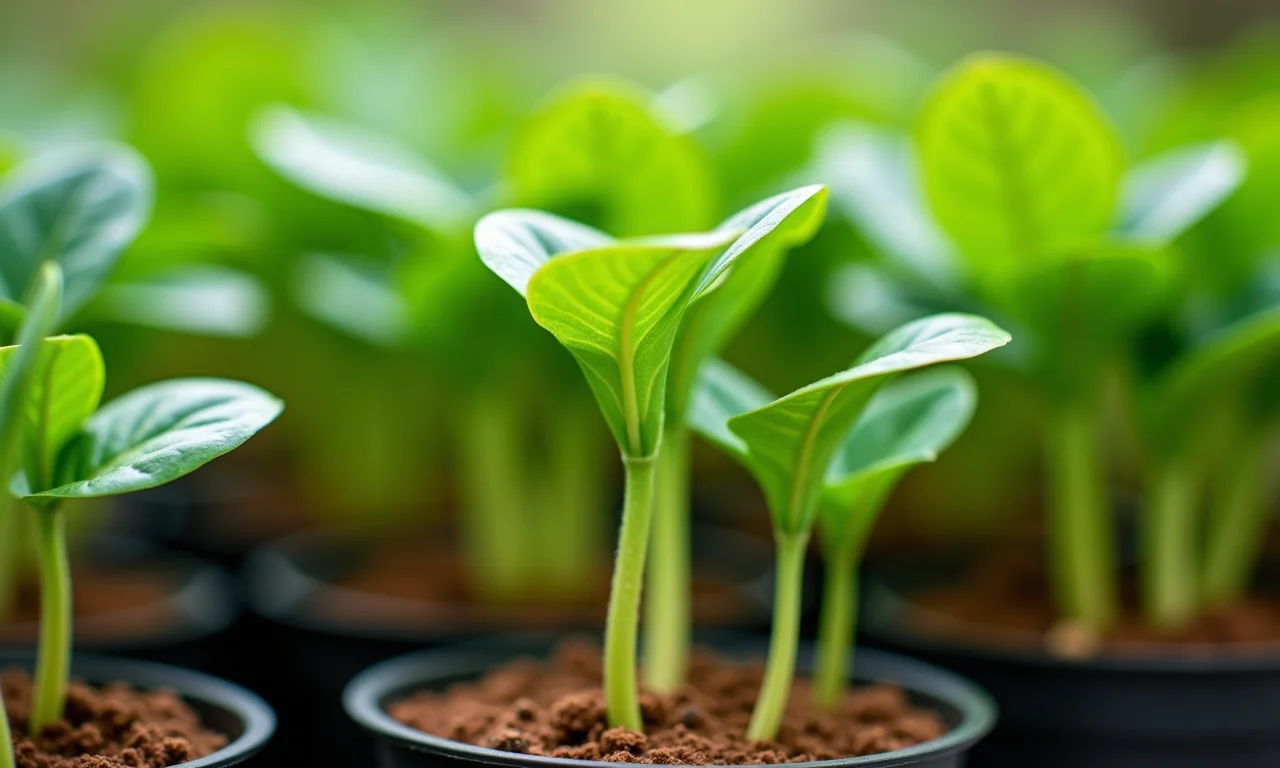 Mudas saudáveis de antúrio prontas para o plantio.