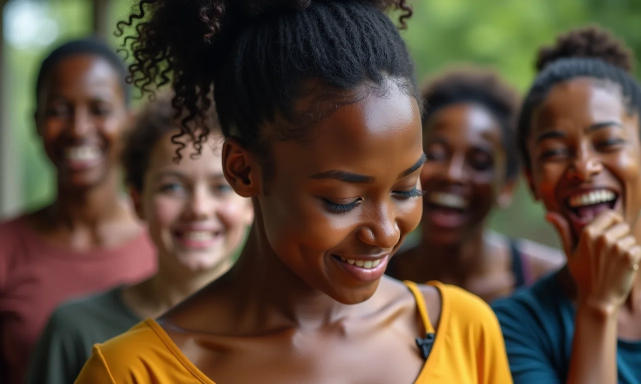 Mulher cabisbaixa em cena de humilhação pública, representando a violência psicológica.