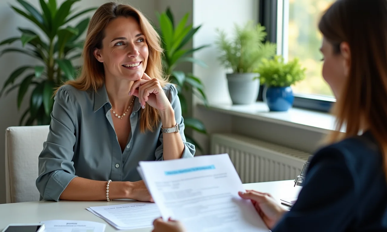 Mulher conversando com consultor financeiro para renegociar dívidas.