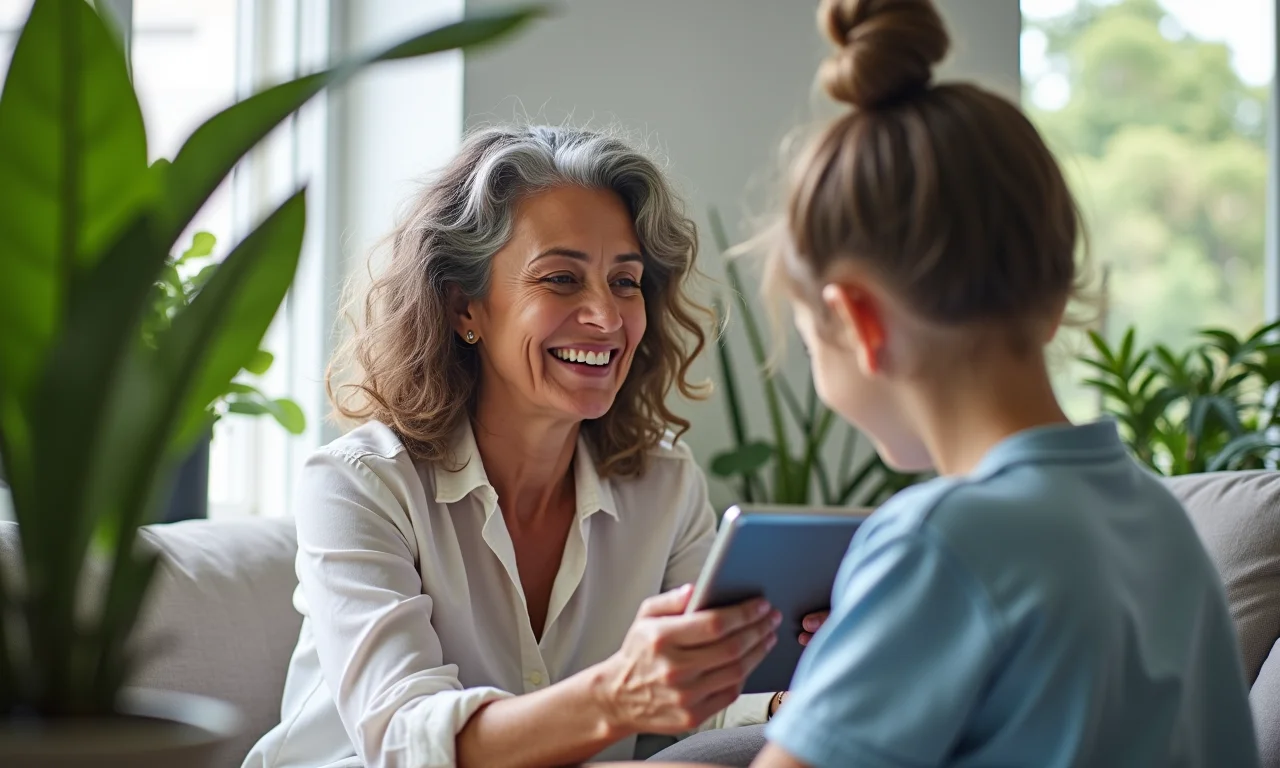 Mulher faz chamada de vídeo com sobrinho, demonstrando preocupação com o bem-estar da criança.