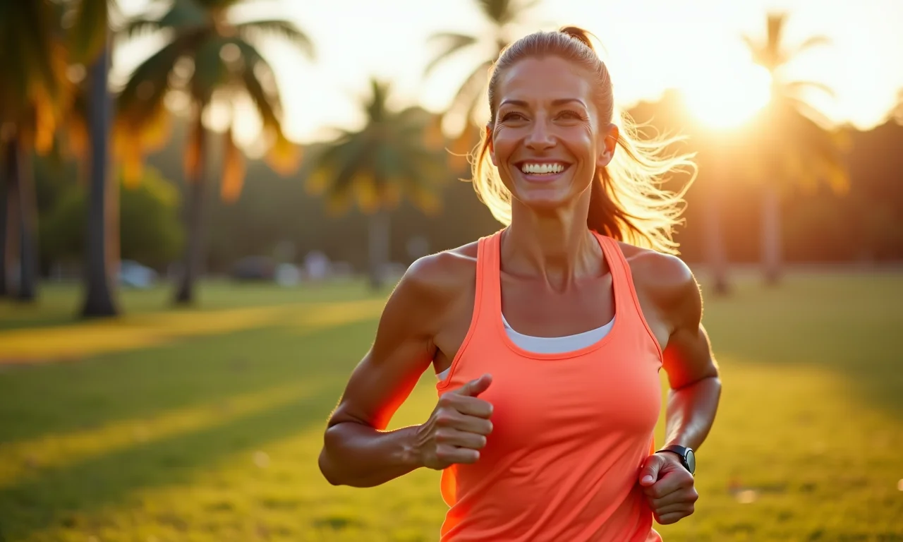 Mulher fazendo exercício ao ar livre, buscando aumentar a testosterona naturalmente.