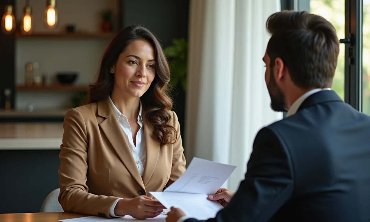 Mulher negociando honorários advocatícios em divórcio.