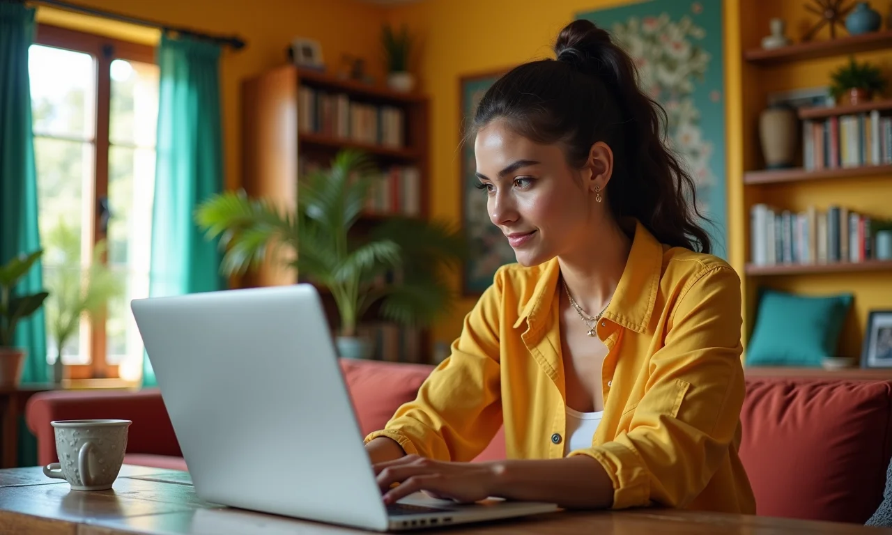 Mulher pesquisando a legislação sobre biografias não autorizadas.