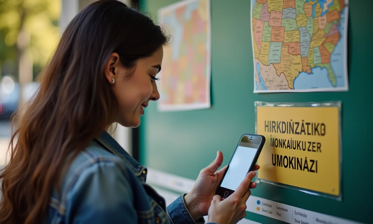 Mulher usando aplicativo de tradução na Turquia.