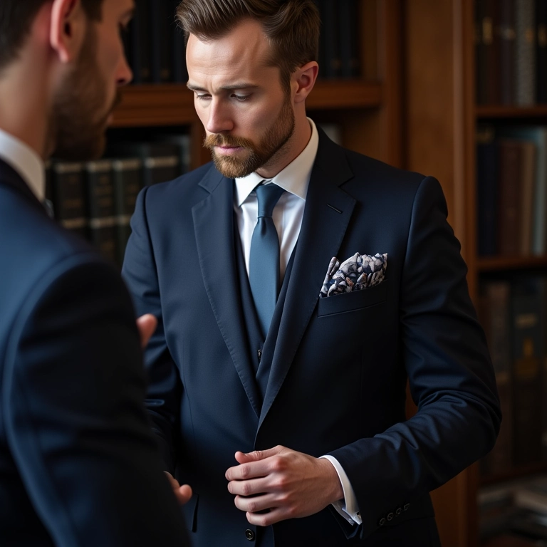 Noivo escolhe o tecido ideal do terno em uma alfaiataria brasileira.