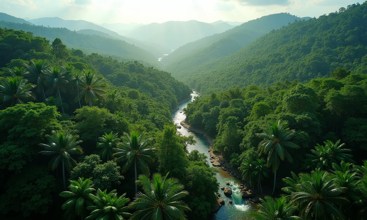 Paisagem exuberante da Amazônia, representando o direito ao meio ambiente.