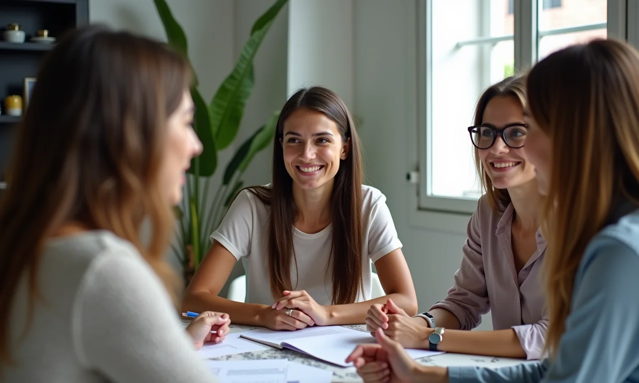 Pesquisa qualitativa com grupo de pessoas em discussão e brainstorming.