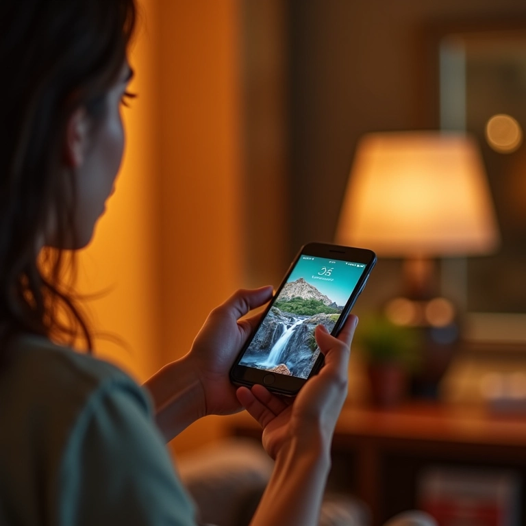 Pessoa usando comando de voz no celular para acessibilidade