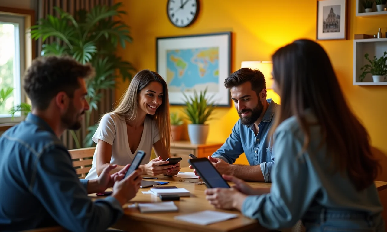 Pessoas diversas discutindo a importância de horários, usando AM/PM em dispositivos digitais e relógios.