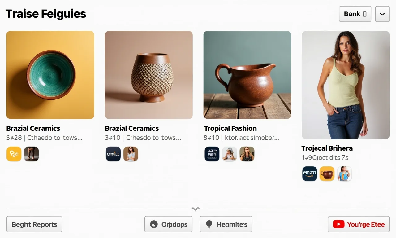 Produtos organizados em pastas temáticas no Pinterest Shopping.