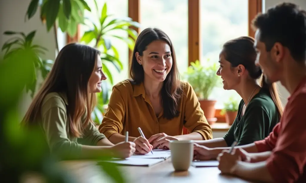 Programa Tempo de Aprender: Alfabetização na Idade Certa Professoras colaborando em sala de aula vibrante, focando no desenvolvimento profissional e aprendizado contínuo.