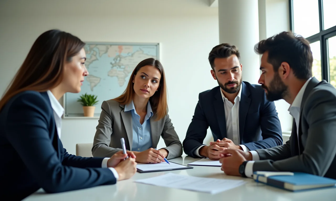 Profissionais discutindo regulamentação e políticas governamentais para o setor de educação.