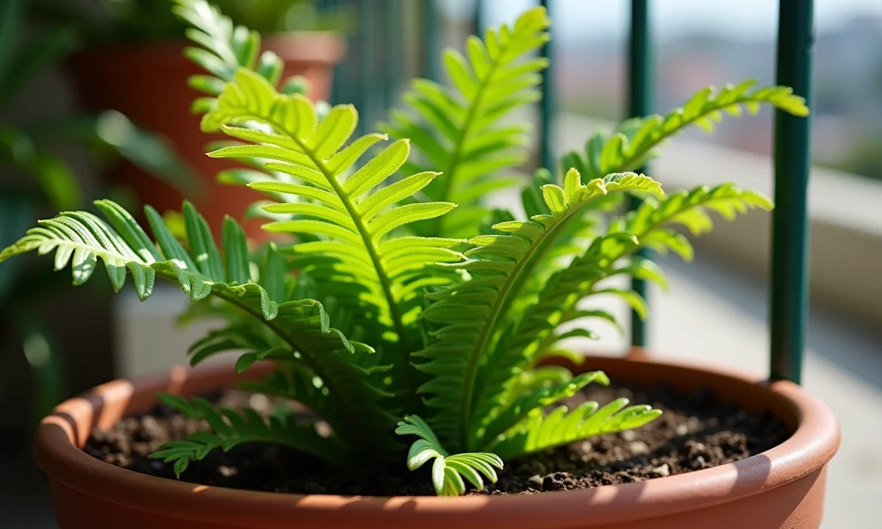 Proteção contra vento para Samambaia Renda Portuguesa.