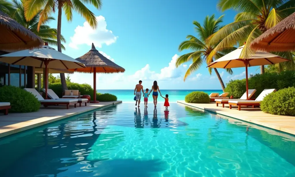 Resort de luxo à beira-mar na Bahia, perfeito para famílias.