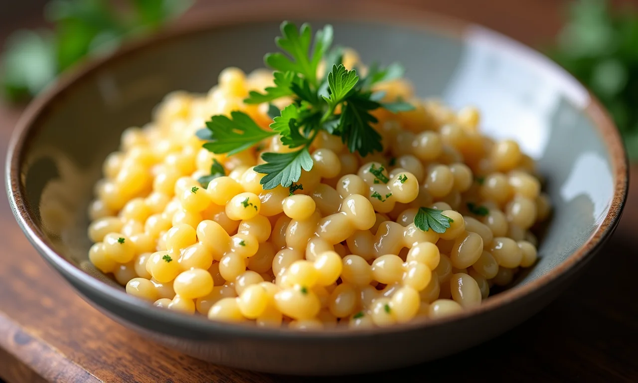 Risoto cremoso de berbigão com salsa fresca.