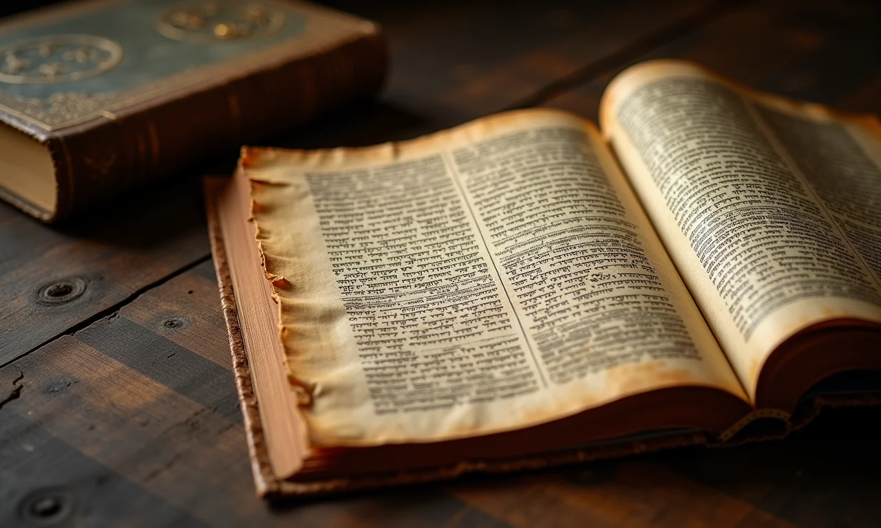 Rolo antigo e livro moderno lado a lado, simbolizando as origens da fé e do fanatismo.