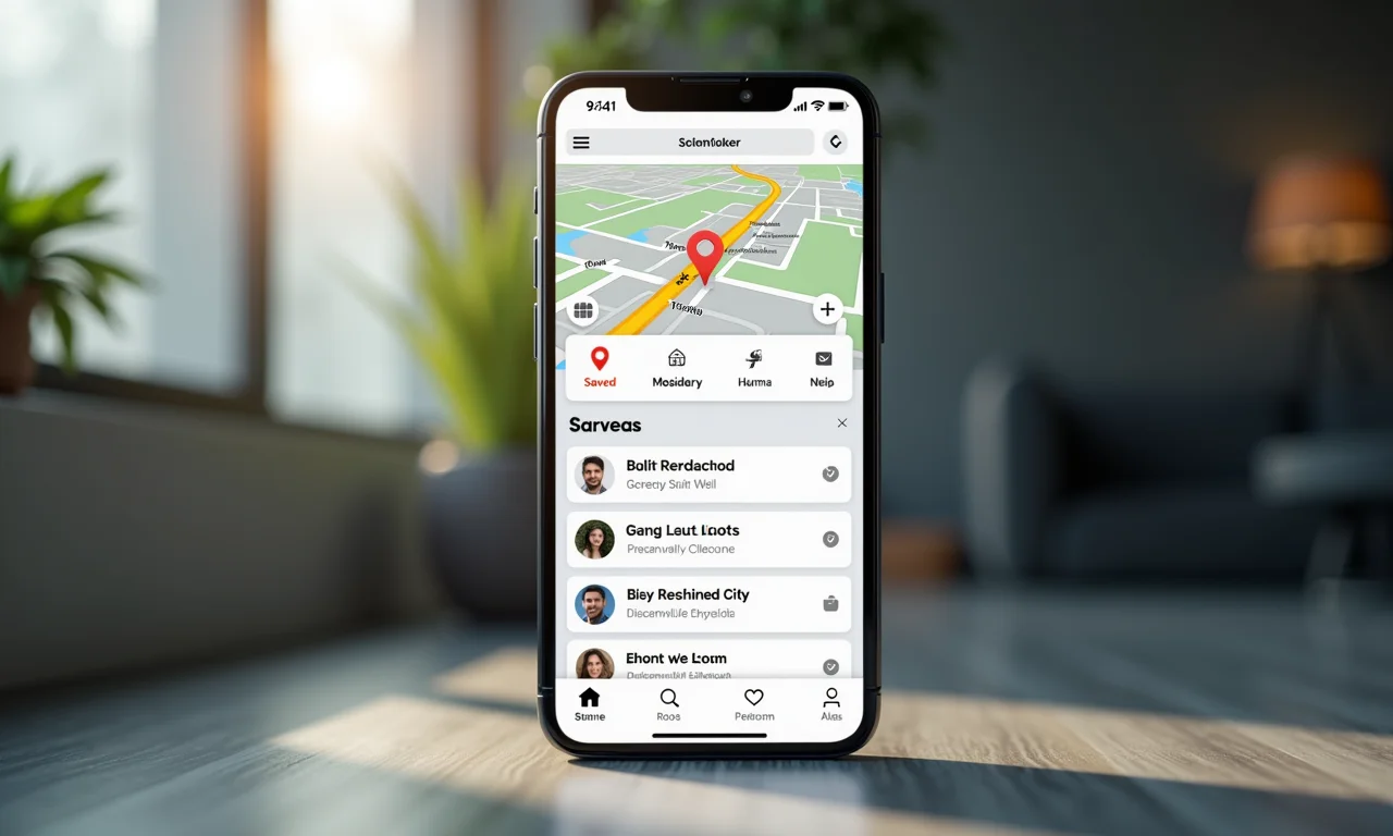 Rota de viagem salva e compartilhada em um aplicativo de celular.