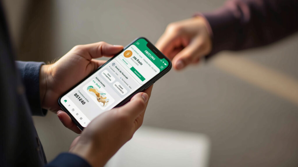 Tigrinho bonus explained, close-up hands holding phone, app interface, Brazilian currency, Entenda o bônus do Tigrinho no seu celular.