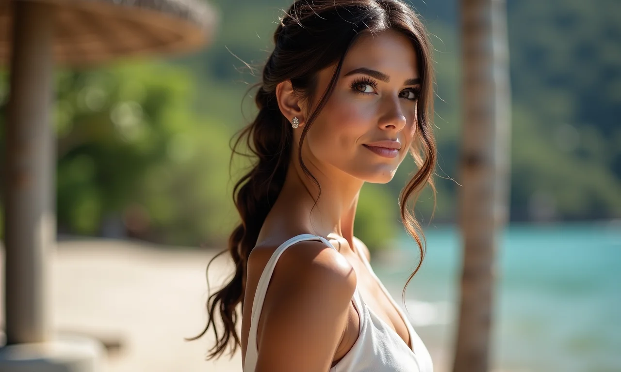 Trança lateral despojada para madrinha de casamento.