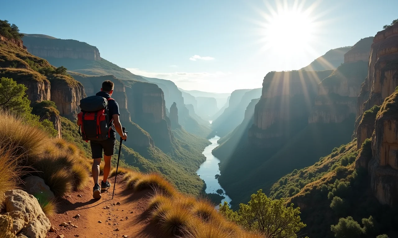 Trilha no Cânion do Itaimbezinho, Rio Grande do Sul, com vista deslumbrante.