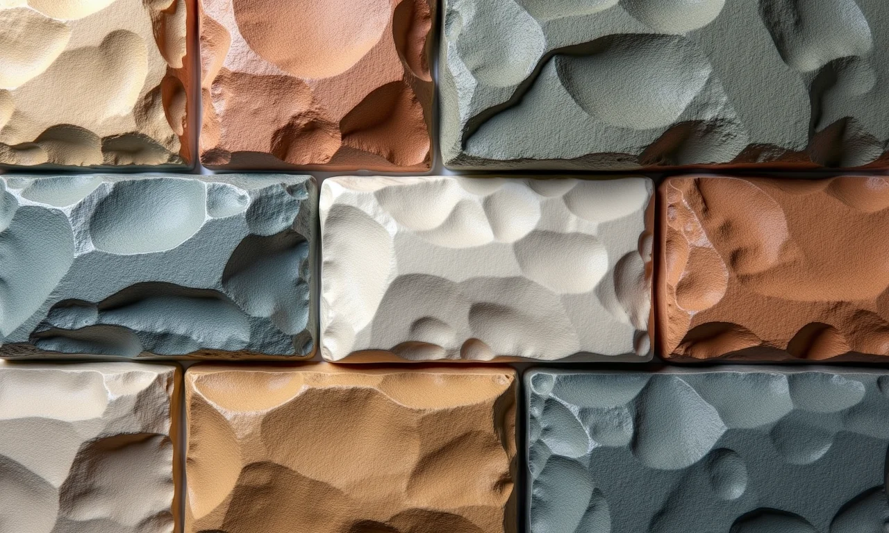 Variedade de pedras naturais para revestimento de paredes.