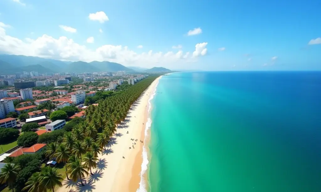 Ponta Verde: A Orla de Maceió Vista aérea da Praia de Ponta Verde em Maceió, Alagoas.