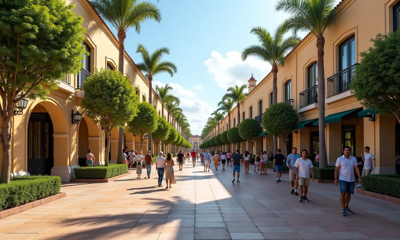 Vista da rua do Plano Piloto de Palmas, mostrando arquitetura, paisagismo e vida cotidiana.