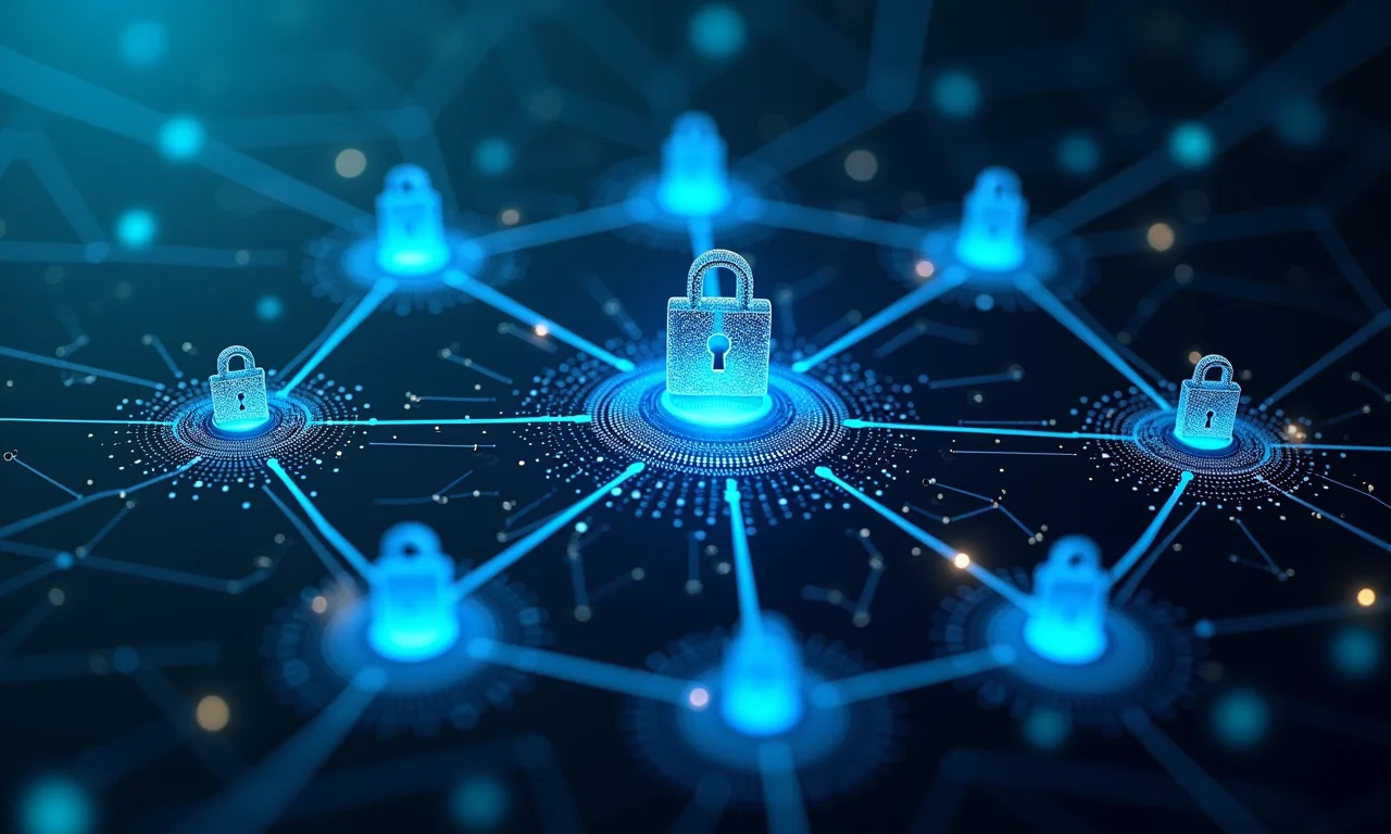 Visualização de microsegmentação de rede com fluxo de dados segmentado e zonas seguras.