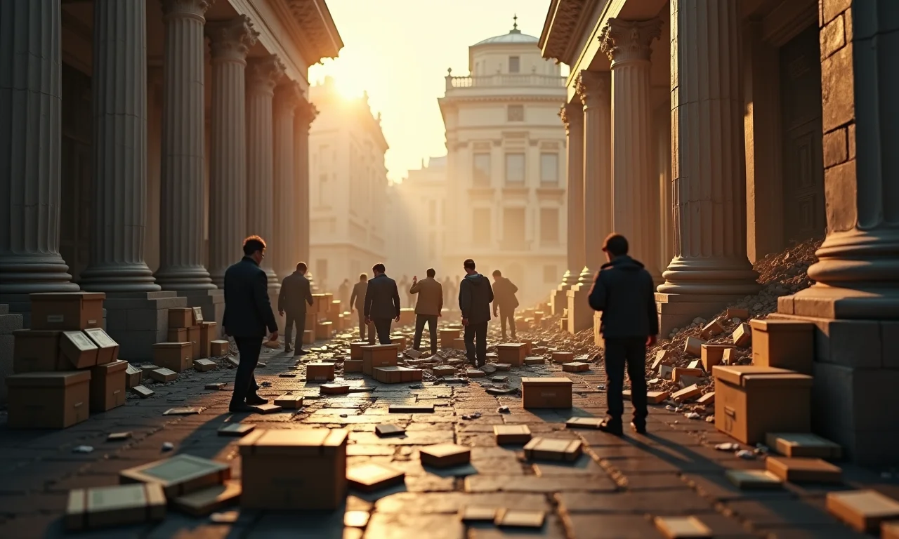 Visualização do efeito dominó de um banco quebrando, com o FGC protegendo depósitos.