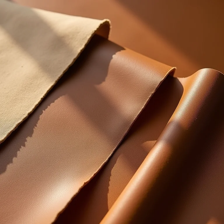 Amostras de couro dividido